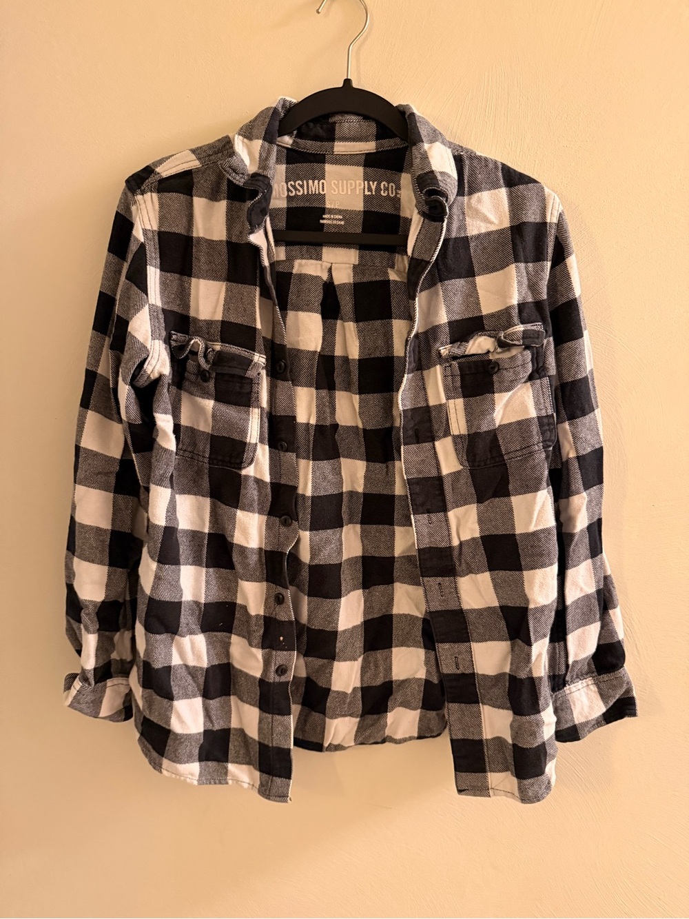 Mossimo Supply Co. Men’s Black & White Buffalo Check Flannel Shirt Jacket